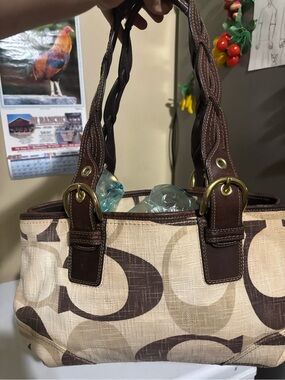 Classic Beige and Brown Monogram Tote Bag